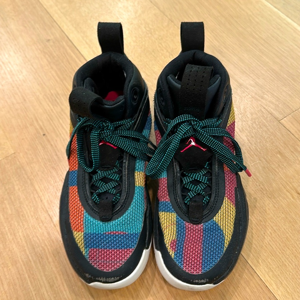 Air Jordan multicolor kids lightly used basketball shoes